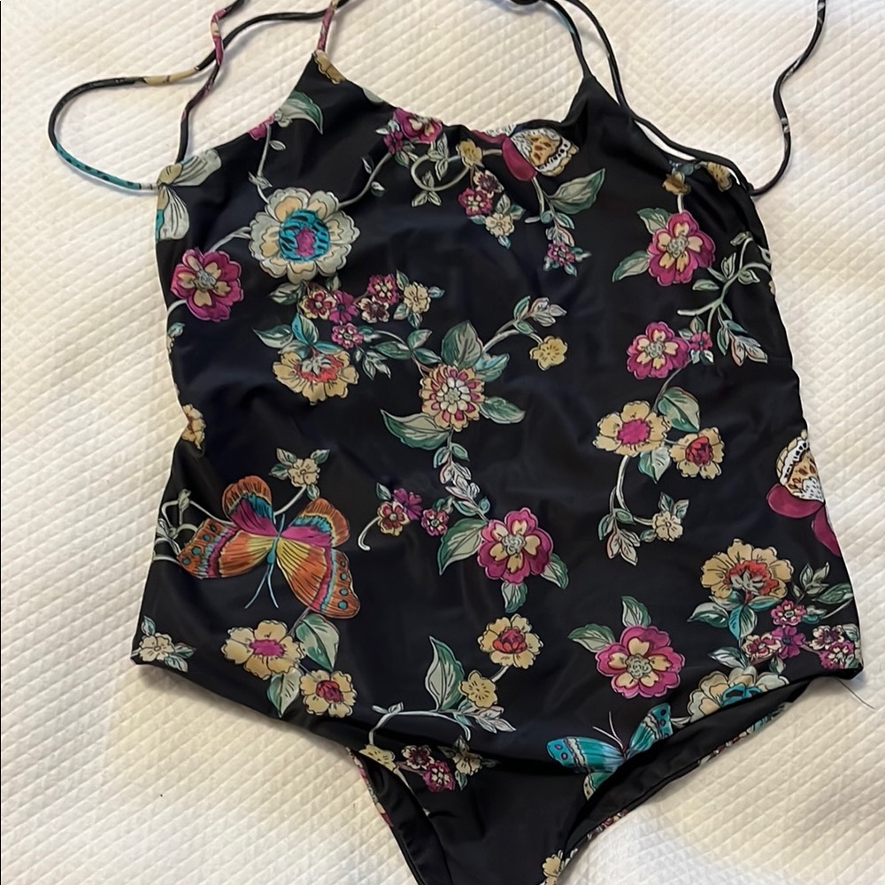 Floral Butterfly Print Swimsuit